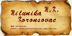 Milunika Koronsovac vizit kartica